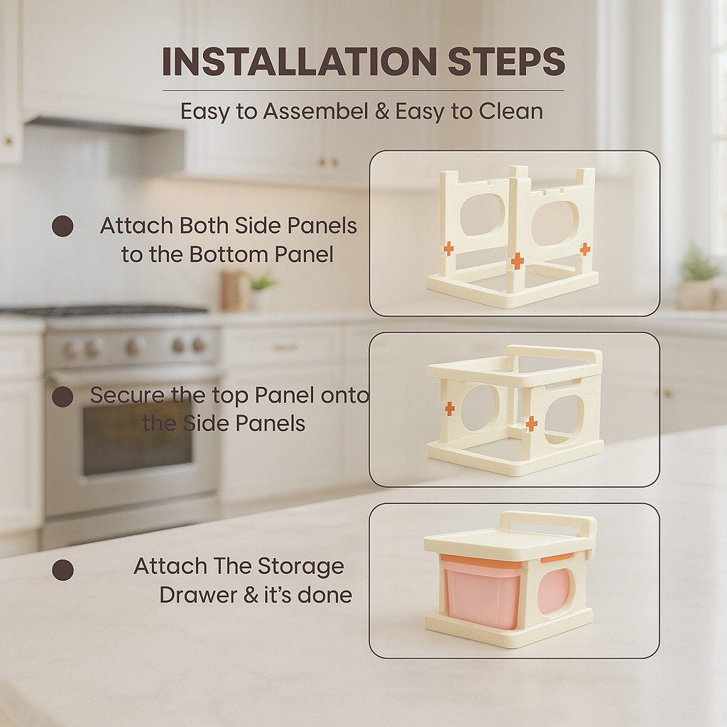 Grosyhub Multipurpose 3-Layer Smart Modular Drawer with Wheels