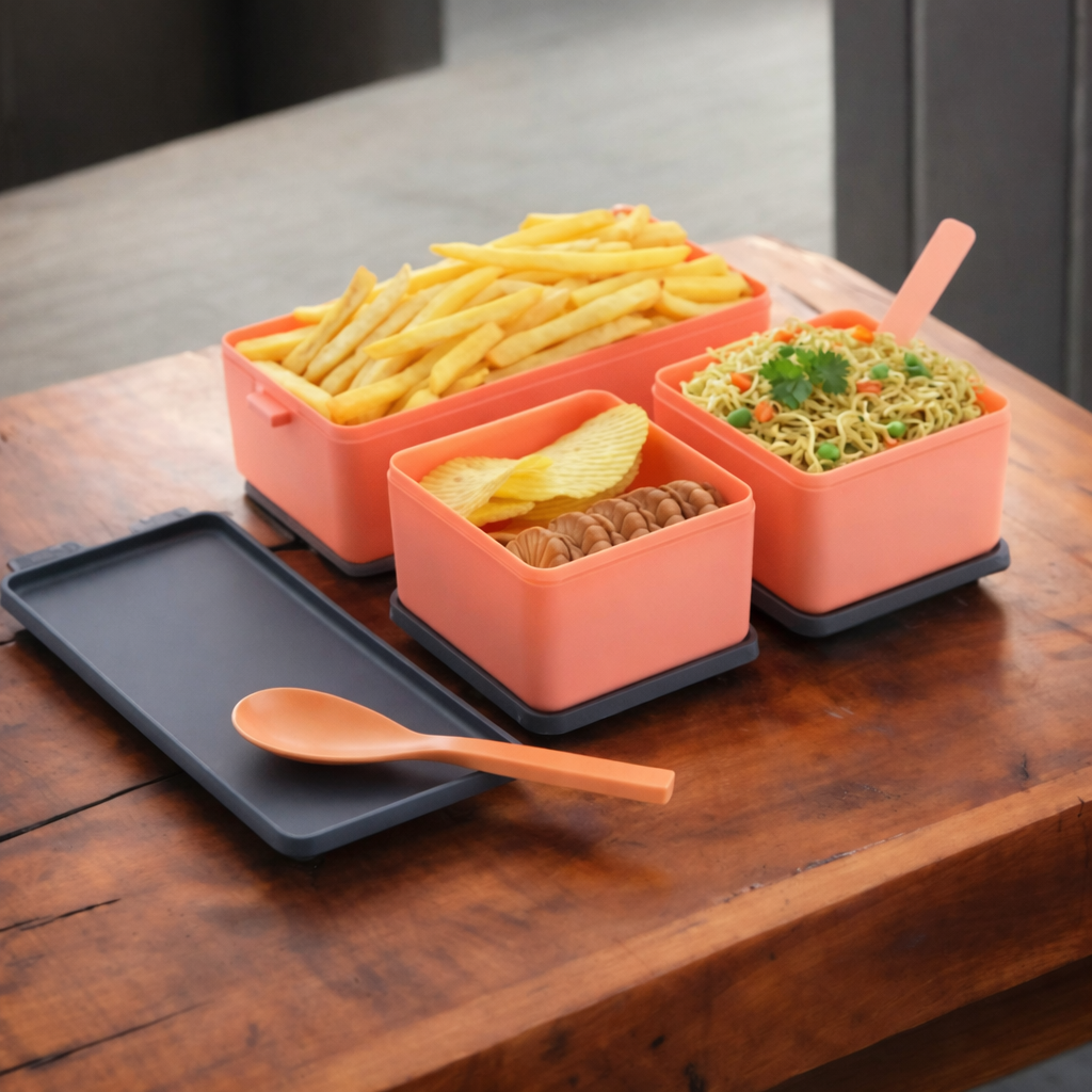 Grosyhub Double Daker: Premium 2-Tier Stackable Bento Lunch Box