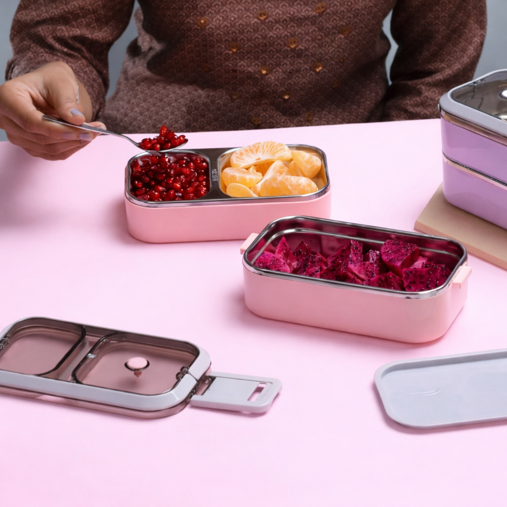 Grosyhub 3 Layer Lunch SS: Premium Triple-Tier Stainless Steel Bento
