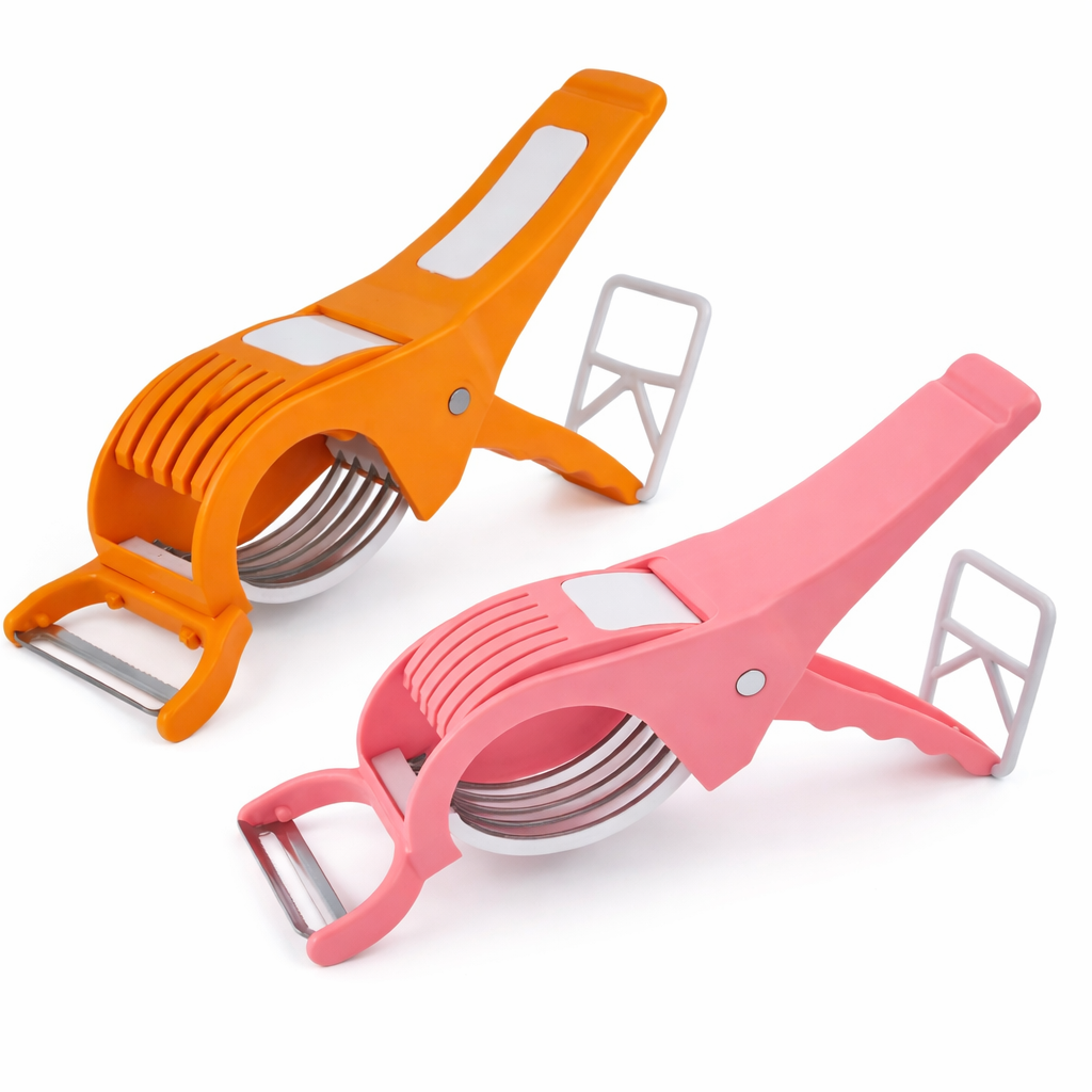 Grosyhub Deluxe 2-in-1 Vegetable Slicer with Safety Lock