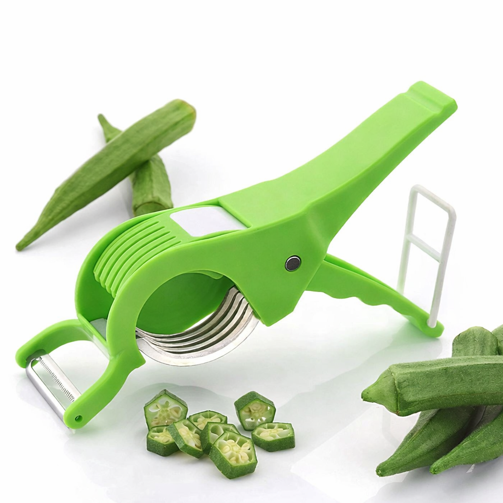 Grosyhub Deluxe 2-in-1 Vegetable Slicer with Safety Lock
