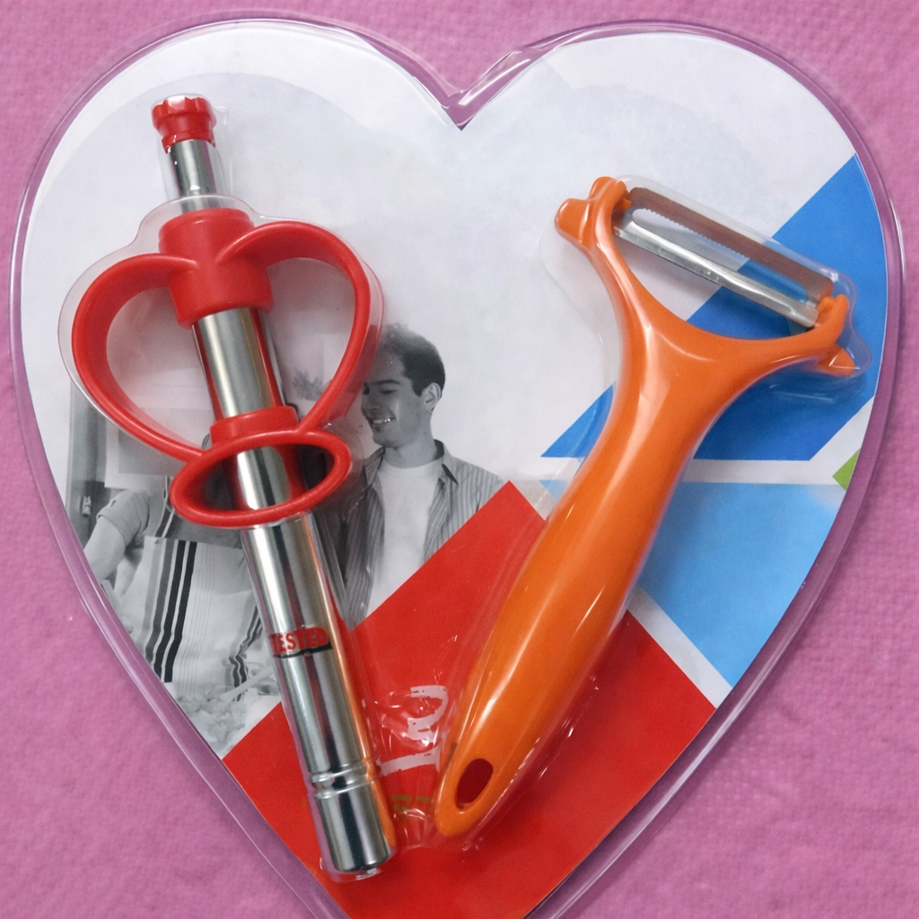 Grosyhub 2-in-1 Heart Combo: Professional Kitchen Lighter & Precision Peeler