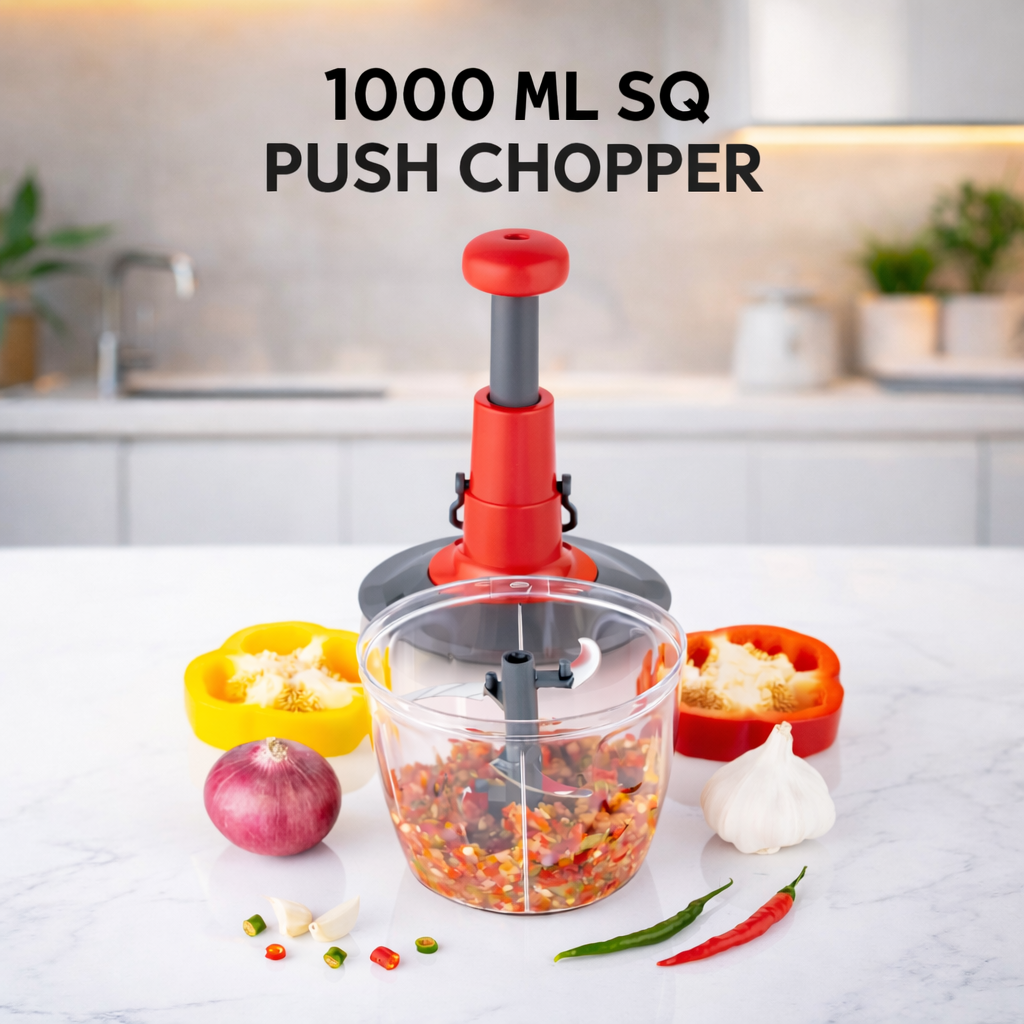 Grosyhub 1000ml Square Regular Turbo Push Chopper