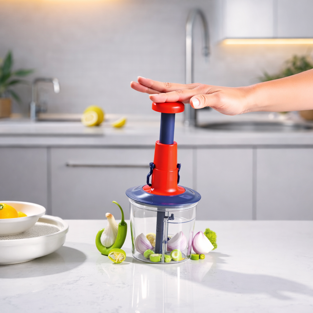 Grosyhub 1000ml Square Regular Turbo Push Chopper