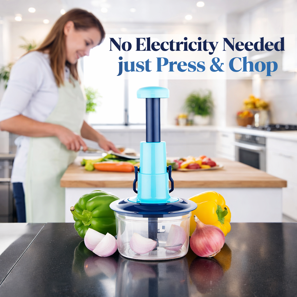 Grosyhub 1000ml Square Regular Turbo Push Chopper