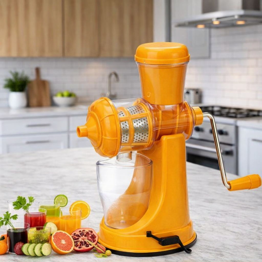Grosyhub Round Steel Jali Manual Fruit Juicer
