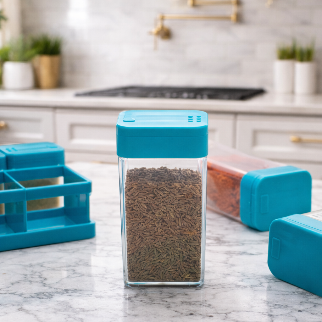 Grosyhub 4-in-1 Crystal-Clear Spice Organizer