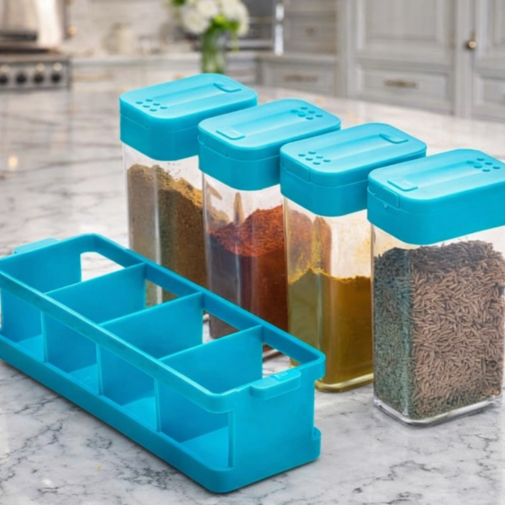 Grosyhub 4-in-1 Crystal-Clear Spice Organizer