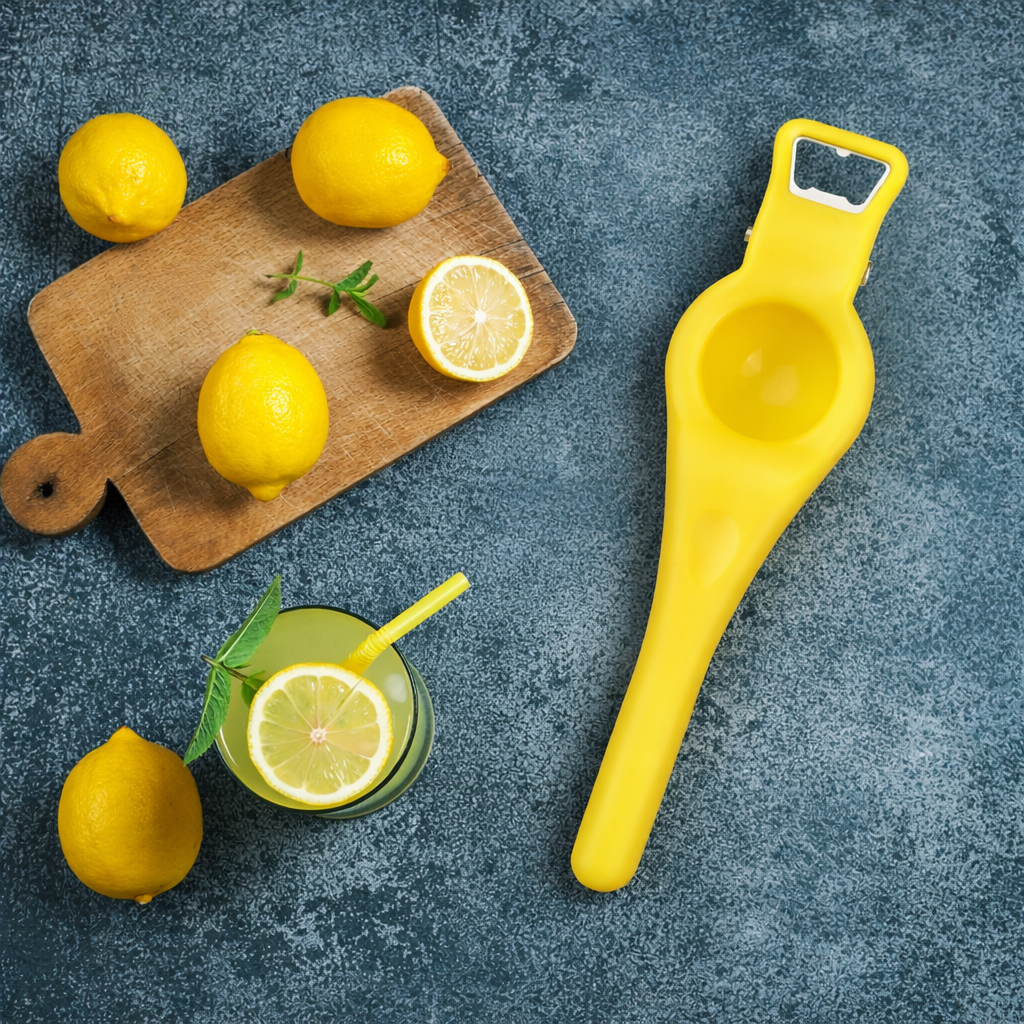 Grosyhub Lemon Deluxe – 2-in-1 Citrus Squeezer and Bottle Opener