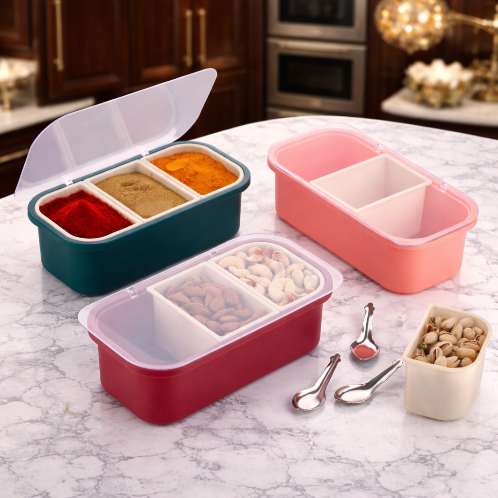 Grosyhub Trio-Organize 3-Compartment Box