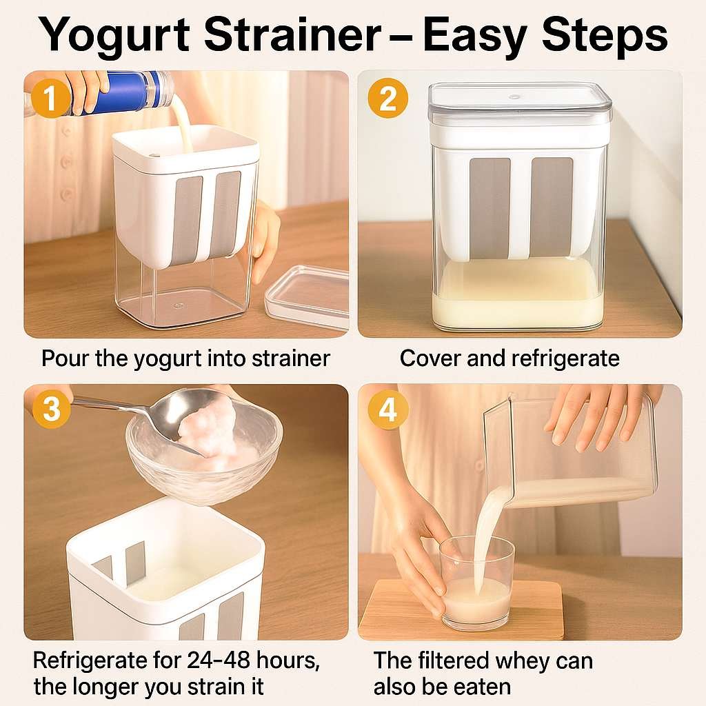 Grosyhub Multifunctional Yogurt Filter with FineYogurt Filter Mesh Strainer (1400 ml)