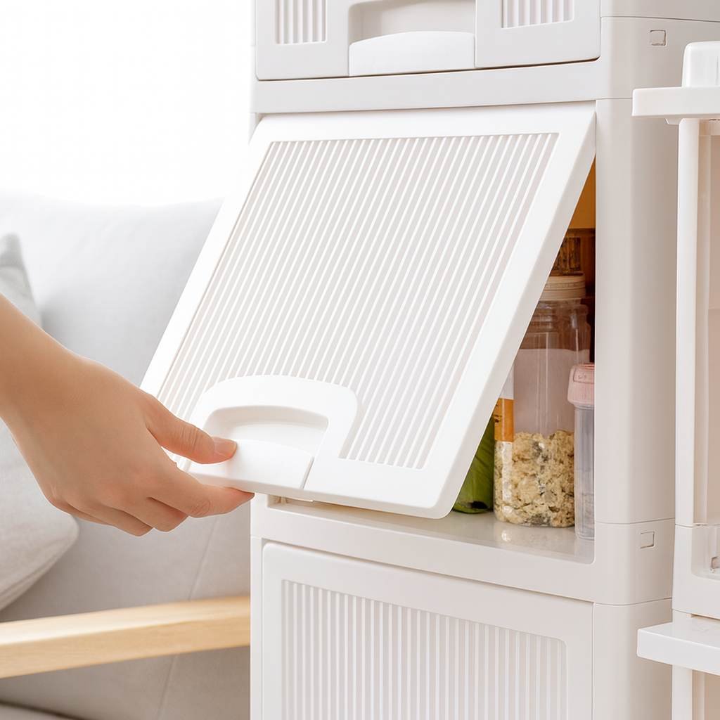 Grosyhub Multi Layer Design Flip Top Modular Storage Cabinet (3 Layer)