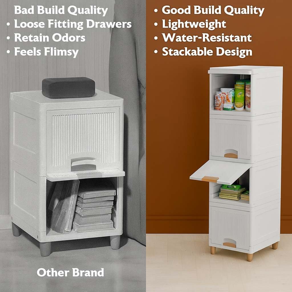 Grosyhub Multi Layer Design Flip Top Modular Storage Cabinet (3 Layer)