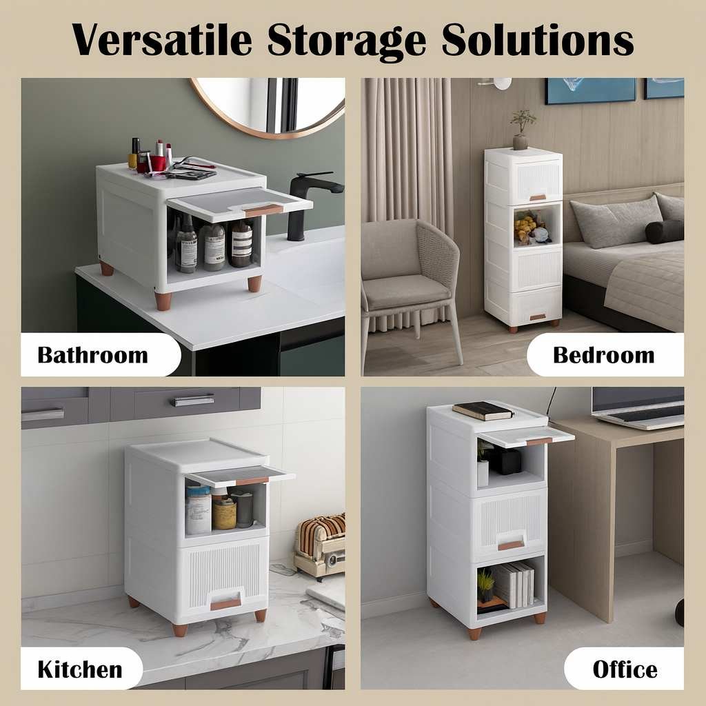 Grosyhub Multi Layer Design Flip Top Modular Storage Cabinet (4 Layer)