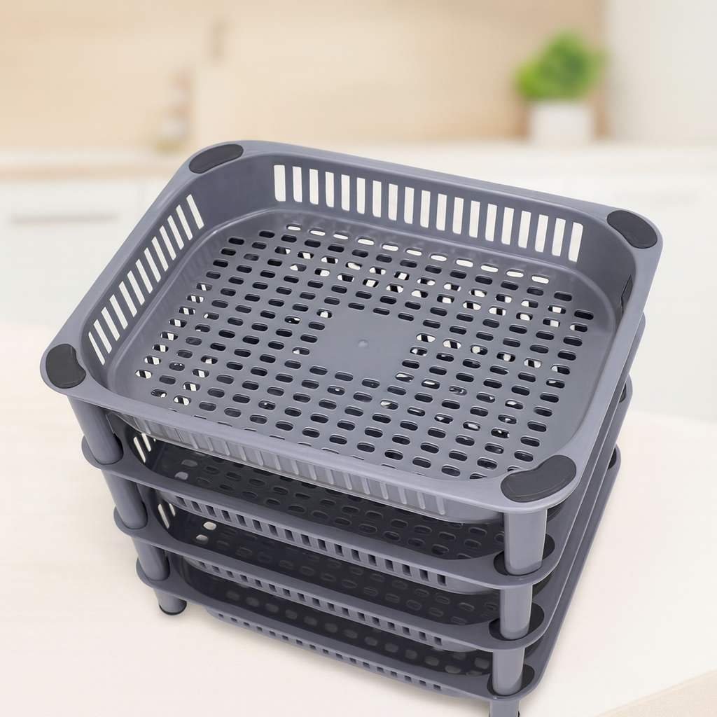 Grosyhub 3 Layer Foldable Storage Cart for Home & Kitchen