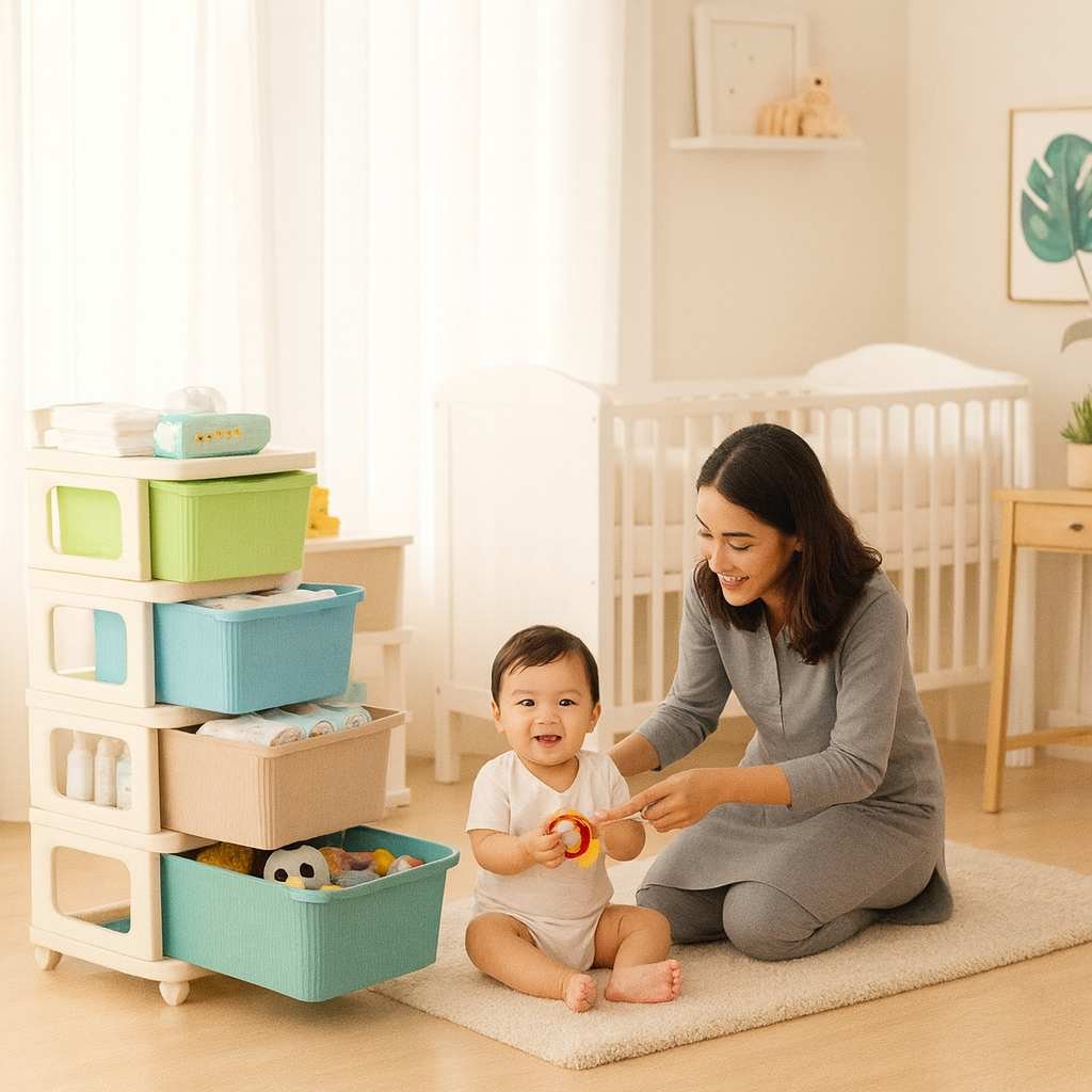 Grosyhub Multipurpose 4-Layer Smart Modular Drawer with Wheels